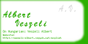 albert veszeli business card